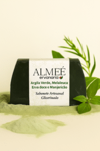 Sabonete Glicerinado Argila Verde, Melaleuca, Erva Doce e Manjericão