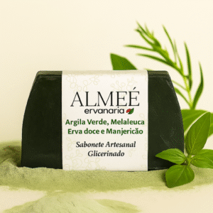 Sabonete Glicerinado Argila Verde, Melaleuca, Erva Doce e Manjericão